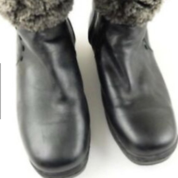 Biondo Womens Wool Lined Black Leather Mid-Calf Boots Size 10M - Picture 2 of 7